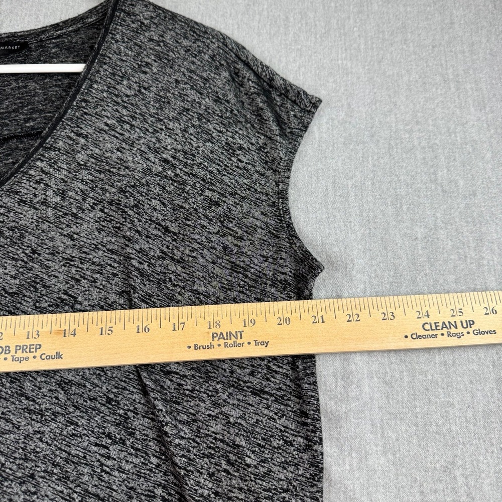 White House Black Market Women's V-neck Sleeveless Vintage wash‎ Top Blk Small - Picture 4 of 12